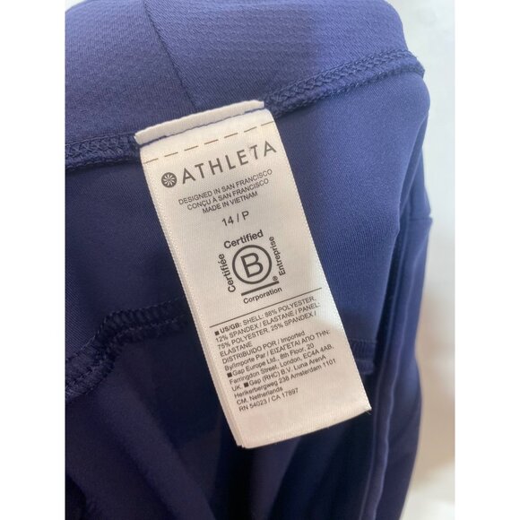 Athleta Women's Fairway Golf Pant Size 14P Petite Navy Blue Ankle Polyester - Picture 5 of 5